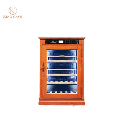 Harga yang bagus Kelas Cherry Kayu Wine Cooler Cabinet buatan tangan Sistem suhu konstan on line