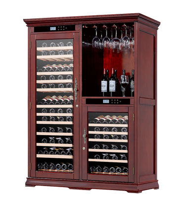 Harga yang bagus Desain Profesional Kayu Wine Cooler dengan Kunci Perlindungan Aman dan Super Space Besar on line