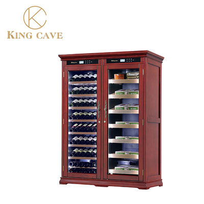 Harga yang bagus Luas Penyesuaian Kayu Cedar Spanyol Rak Cigar Cooler Dengan Lampu LED on line