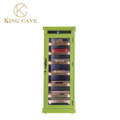 Harga yang bagus Humidor Cigaran Baja Rinsing dan Kayu Alam Mewah dengan Kunci on line