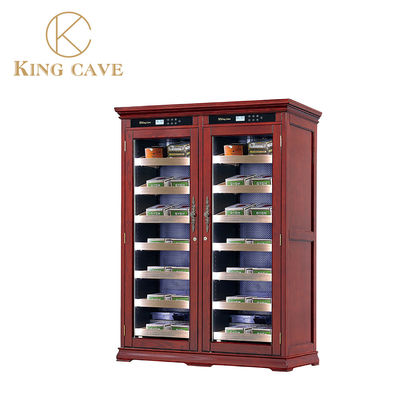 Harga yang bagus Wood Frame Cigar Cooler Humidor Dual Zone Cooler Anggur Besar Dengan Locker on line