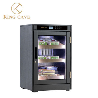 Harga yang bagus Tempered Glass Electric Cigar Cooler Humidor Dengan Rak Kayu Cedar Spanyol on line