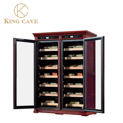 Harga yang bagus Kayu Mewah Cigar Listrik Display Cooler Humidor Cabinet Dengan Zona Dual on line