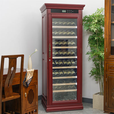 Harga yang bagus Premium Merah Kayu Dapur Wine Cooler Dengan Kontrol Suhu Lanjutan on line