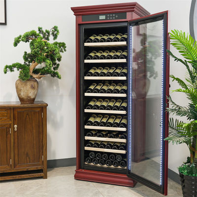 Harga yang bagus Custom Commercial Wine Cooler Kayu Frame Minuman Lemari Pendinginan on line