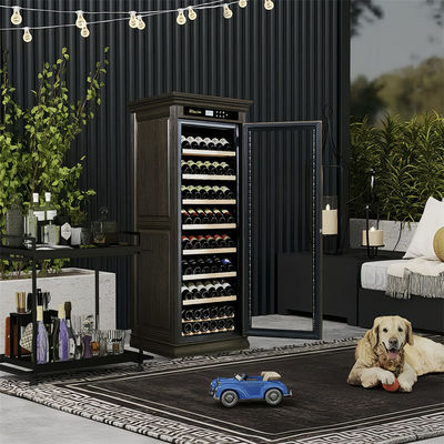 Harga yang bagus Brown Kayu Frame Bar Minuman Kabinet Dapur Wine Cooler Dengan Locker on line