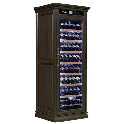 Harga yang bagus Custom Wine Cooler Furniture Single Zone Brown Kayu Cabinet Minuman on line