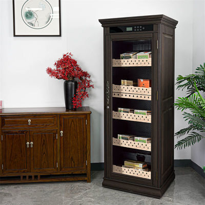 Harga yang bagus Humidor Elektronik Kabinet Cigar Cooler Humidifier Dengan Frame Kayu Brown on line