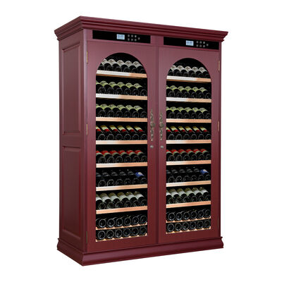 Harga yang bagus Burgundy Solid Wood Dual Zone Kitchen Wine Cooler dengan Smart Digital Control Panel on line