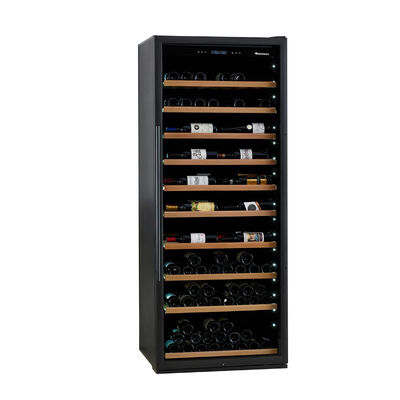 Harga yang bagus Single Zone Black Wine Cooler Cabinet dengan layar kontrol sentuh dan pintu kaca double pane on line