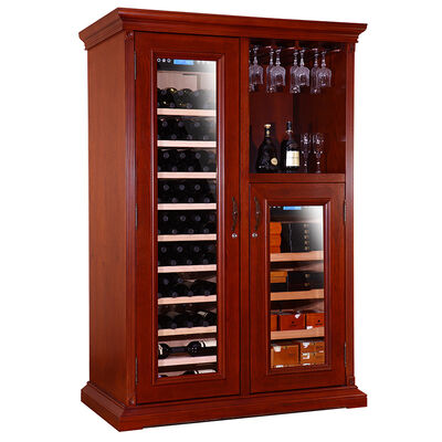 Harga yang bagus Rumah mewah kayu solid dapur wine cooler dengan pintu kaca tempered dan rak kayu yang disesuaikan on line