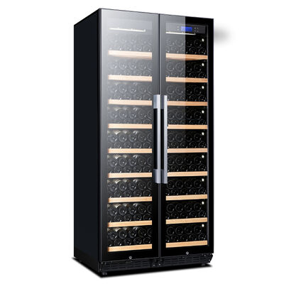 Harga yang bagus Premium zona suhu ganda Wine Cooler Cabinet dengan kontrol digital dan rak kayu on line