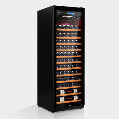 Harga yang bagus Smart Digital Touch Control Kayu Wine Cooler Cabinet dengan pintu kaca tempered on line