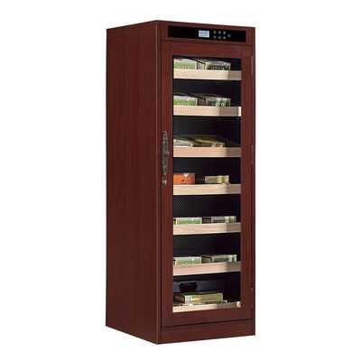 Harga yang bagus Lemari Humidor Pendingin Cerutu dengan Finishing Mahoni Kaya dengan Humidifikasi Terintegrasi dan Pendinginan Termoelektrik on line
