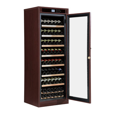 Harga yang bagus Kontrol Suhu Digital Kayu Padat Dapur Wine Cooler Cabinet dengan Rak Kayu Adjustable on line