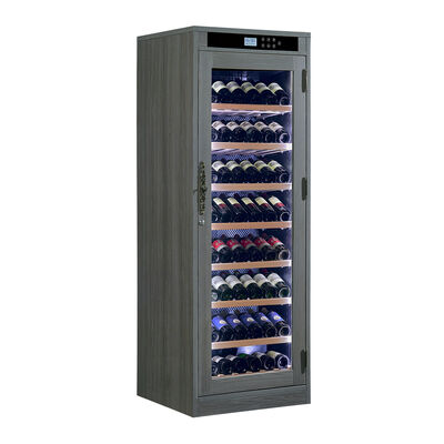 Harga yang bagus Precision Temperature Control Wood Wine Cooler dengan pintu kaca yang dapat dikunci dan rak kayu yang dapat disesuaikan on line