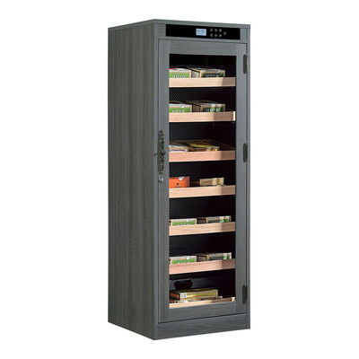 Harga yang bagus Pendingin Humidor Cerutu Kayu Solid Mewah dengan Baki Kelembaban yang Dapat Disesuaikan, Termometer Terpasang, dan Rak yang Dapat Dilepas on line