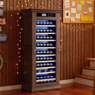 Harga yang bagus Kayu Dapur Wine Cooler Cabinet Standing Compressor Wine kulkas on line