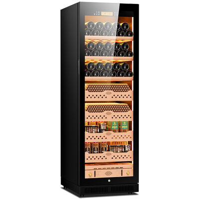 Harga yang bagus Humidor Pendingin Cerutu Cedar Spanyol Dengan Kontrol Suhu & Kelembapan Digital on line