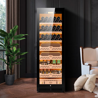 Harga yang bagus Dual-Zone Wine & Cigar Cooler Humidifier Constant Temperature Storage Cabinet on line