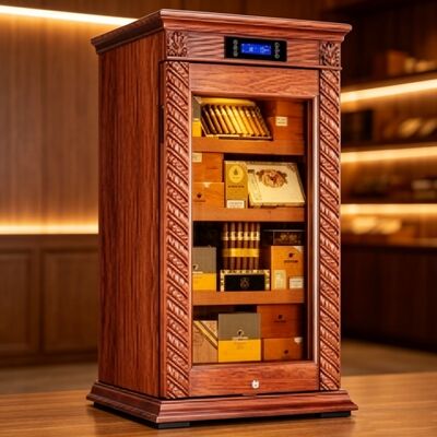 Harga yang bagus Vintage Solid Wood Cigar Cooler Cooler Humidor Cabinet on line