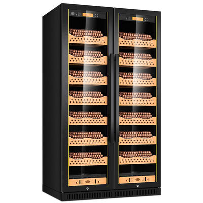 Harga yang bagus Kabinet Humidor Rokok Elektronik Dual-Zone Premium Dengan Kontrol Iklim Cerdas on line
