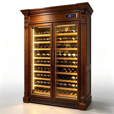 Harga yang bagus Smart Digital Control suhu Dual-Zone Solid Kayu Wine Cooler Cabinet on line