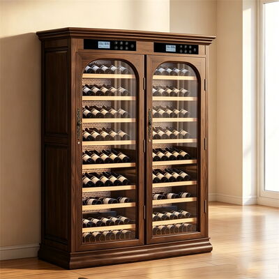 Harga yang bagus Kapasitas besar dua zona Kayu Wine Cooler Cabinet Dengan Digital Control Panel on line